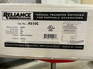Reliance Controls A510C 50-Amp 10-Circuit 2 Manual Transfer Switch