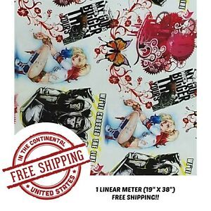 Hydrographic Film Water Transfer Hydro Dipping Dip Film Crossed The Line 19&#034;x38&#034;