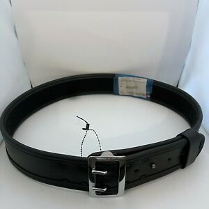 Bianchi 7960 Sam Browne Duty Belt Plain Black w/ Chrome Buckle (40&#034; - 42&#034;)