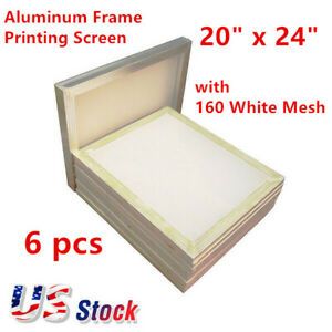 USA 6pcs/pack 20&#034; x 24&#034; Aluminum Frame Slik Printing Screens with 160 White Mesh