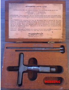 LUFKIN 0-3 INCH NO. 513 MICROMETER DEPTH GAGE .001 IN GRADS 3 INCH BASE 3 RODS