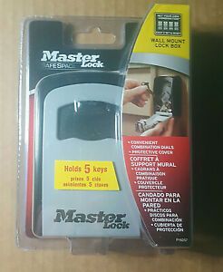 Master Lock Safe Space Lock Box 5401D Wall Mounted 4 Digit Combo Keyless BNIP