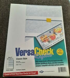 VersaCheck Personal Check Refills Security Blue Form 3001 750 Checks New