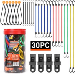 HORUSDY 30-Piece Premium Bungee Cords Assortment Jar, Includes 10”, 18”, 2