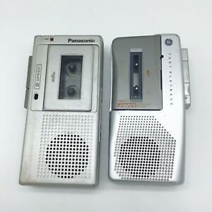 Lot Of 2 Panasonic Microcassette Recorder GE Fast Playback Recorder Parts Only