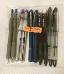 Gel Pen Sampler #5 - 10 Pen Assortment - Blue and Black Ink