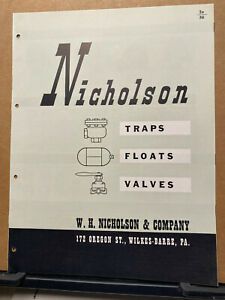 Vtg W.H Nicholson &amp; Co Trade Catalog ~ Asbestos Traps Floats Valves