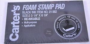 Carters Foam Stamp Pad Black No. 21-382 Re-inkable NOS