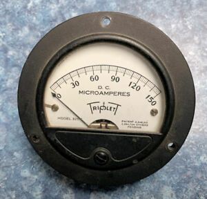 Vintage TRIPLETT 3-1/2&#034; Panel Meter DC 0-150 MICROAMPERES Model 321-T Tested