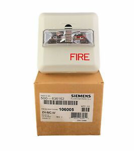 Siemens ZH-MC-W Wall Mount Horn Strobe Fire Alarm 500-616362