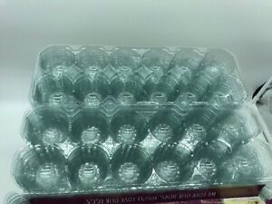 50 Clear PlasticTrifold Egg Cartons (ea carton holds 12 eggs) Farm Craft Garden