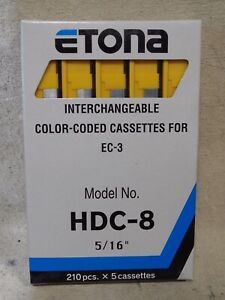 ETONA HDC-8 Yellow 5/16&#034; Color Coded Cassettes STAPLES for EC-3 Stapler