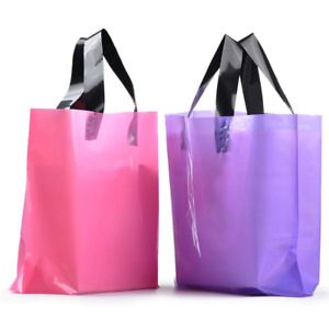 100PCS Frosted Plastic Gift Bags Large Merchandise Bags Retail Clothing Grocery