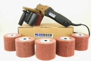 BLUEROCK 120D Rolling Wheel Polisher Burnisher &amp; 5 Pc #80, 120, 180, 240, 320