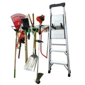 8 in. H x 64 in. W Garage Tool Storage Lawn and Garden Tool Organizer Rack with