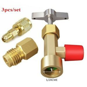 Can Tap Valve R134A Refrigerant Dispenser Tool AC-Tank Adapter 1/4inch Hose 3*