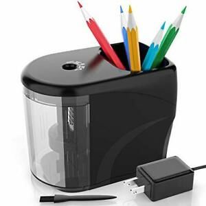 Electric Pencil Sharpener Heavy-Duty Helical Blade Sharpener with Adapter/Bat...