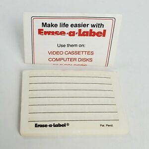 Vintage Erase-A-Label Dry Erase Floppy Disk VHS File Labels 1989 Lot Of 17 1980s