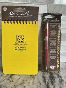 Rite in the Rain All-Wthr Mechanical Pencil, Red Barrel, 1.1 Red Lead W Notepad