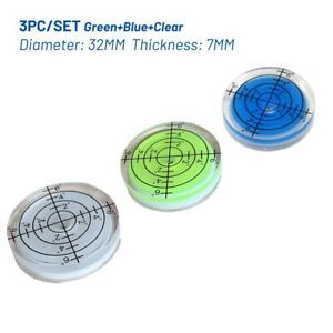 3pcs Spirit Level Bubbles 32*7mm Mini Round Bullseye Leveling Boat Caravan Tiles