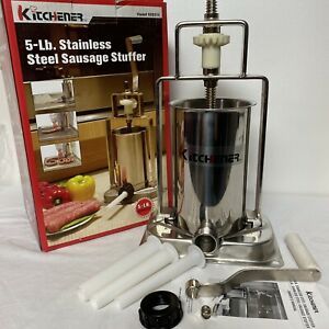 Kitchener 5 Lb Stainless Steel Commercial Vertical Manual Meat Sausage Stuffer