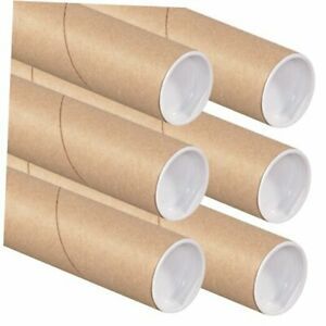 The Art Wall P2024K-6 Kraft Mailing Tubes with Caps, 2-Inch by 24 2&#034; x 24&#034;