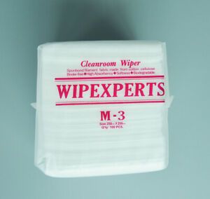 100 Pcs 250x250mm Dust-Free Cleaning Wipes Microfiber Lint-Free Cleanroom Wipers