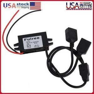 Dual USB 12V 24V to 5V DC/DC Step-down Power Adapter Converter Inverter Adapter