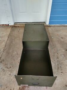 Vintage Filing Cabinet Record Files Inc Ohio Pull Out Metal 24x16x 11 Inches