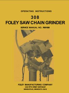 Foley Belsaw 308 Chainsaw Grinder Sharpener PDF Manual Download
