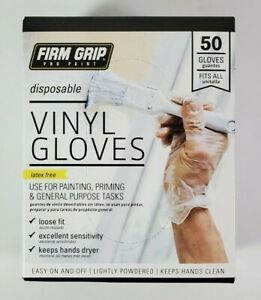 FIRM GRIP Pro Paint Disposable Vinyl Gloves (50 gloves) Latex Free 13650 Glove