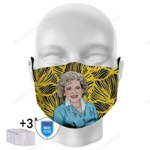 Golden Girls Face Mask: Rose Nylund/Betty White &amp; 3 PM 2.5 Filters - $35 Retail