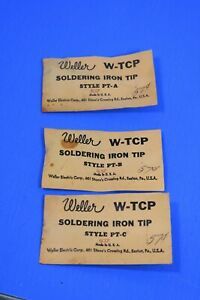 Lot of 3 Vintage Weller W-TCP soldering iron tips