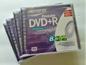 Memorex Printable DVD-R 8X 4.7GB 120 Min - 4 Pack