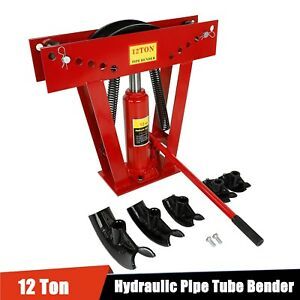 Pipe Bender Manual Hydraulic Tube Bending 6 Dies Tubing Exhaust Tools 12 Ton