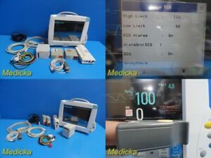 Philips M8004A Intellivue MP50 Patient Monitor W/ MMS Module IBP,CO+Leads ~25624