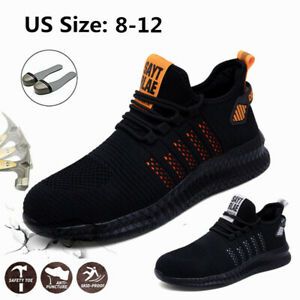 Men&#039;s Safety Work Shoes Breathable Outdoor Boots Steel Toe Sole Sneakers US Size
