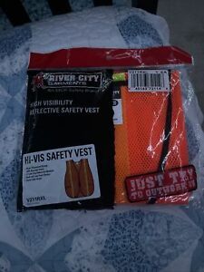 River City Garments V211RXL Hi-Vis Vest Orange w/Lime Reflective Sz XL(12 Pack)