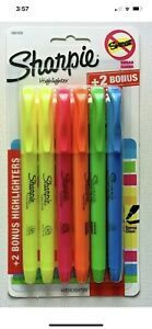 Sharpie Highlighter 6 Pack Narrow Chisel Tip Smear Guard Quick Drying Odorless