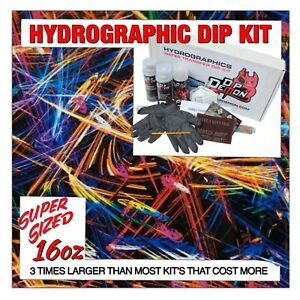 Hydrographic dip kit Neon Electric Rave hydro dip dipping 16oz