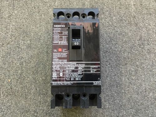 Siemens ite circuit breaker 60 amp 480v 3 pole hed43b060 for sale