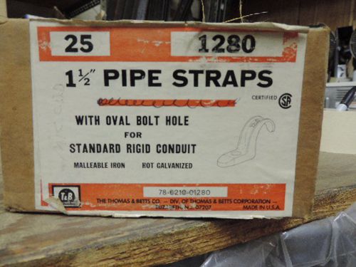 Lot of 25 thomas &amp; betts #1280 1-1/2&#034; pipe/conduit straps for sale