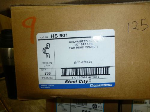 Steel city box of 125 straps galvan steel 1/2 in for rigid conduit 2 hole hs901 for sale
