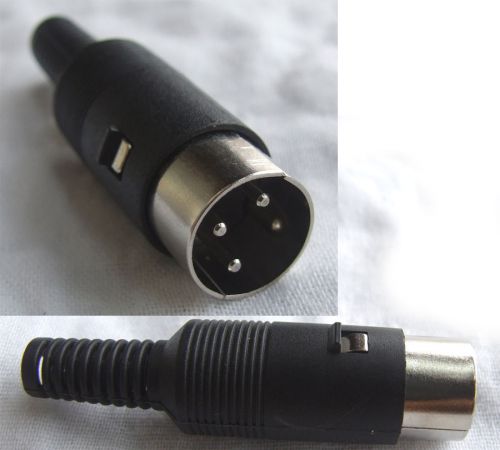 5 pcs plastic handle 3 pin din plug male plug connector cables soldering diy for sale