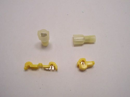 Yellow t-tap connectors 12-10 gauge - lot of 10 for sale