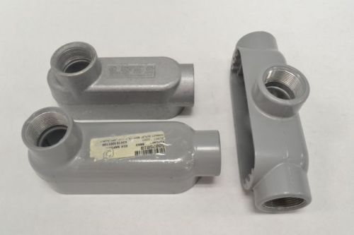 LOT 3 NEW CROUSE HINDS ASSORTED 1-1/4IN NPT 25-28.8CUBIC IN CONDUIT TEE B223846