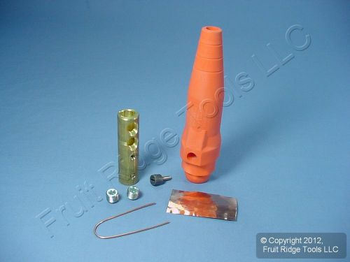 Leviton orange 18 series detachable female cam plug crimped 235a 600v 18d31-o for sale