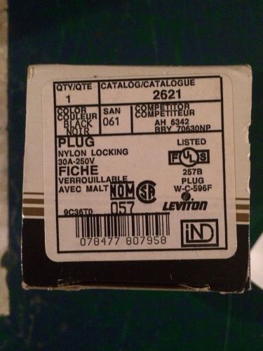 Brand new in box leviton 2621 (black) 30a 250v twist-lock plug - free shipping** for sale