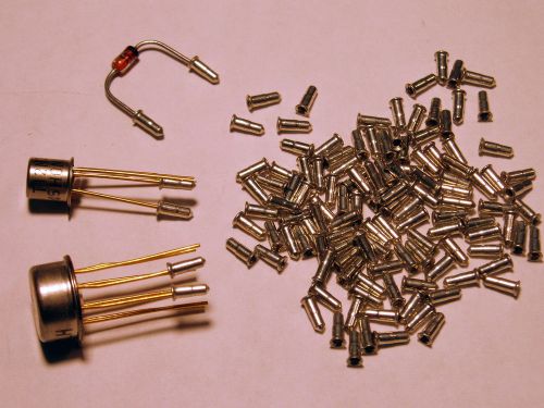 Qty 100: IC Transistor Lead Socket Repair Pins for PC Boards AMP Gold Centers