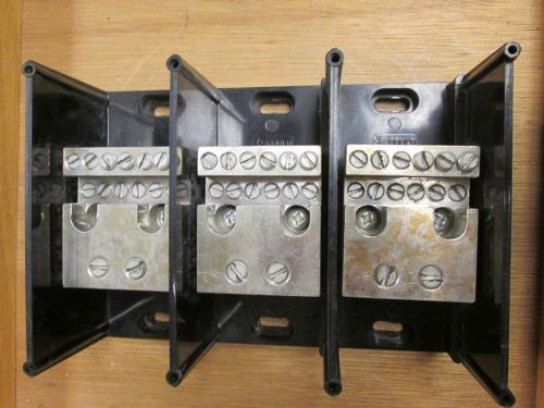 Gould power distribution block 68163 line (2) 2/0-#12 load (12) #4-#14 3p used for sale